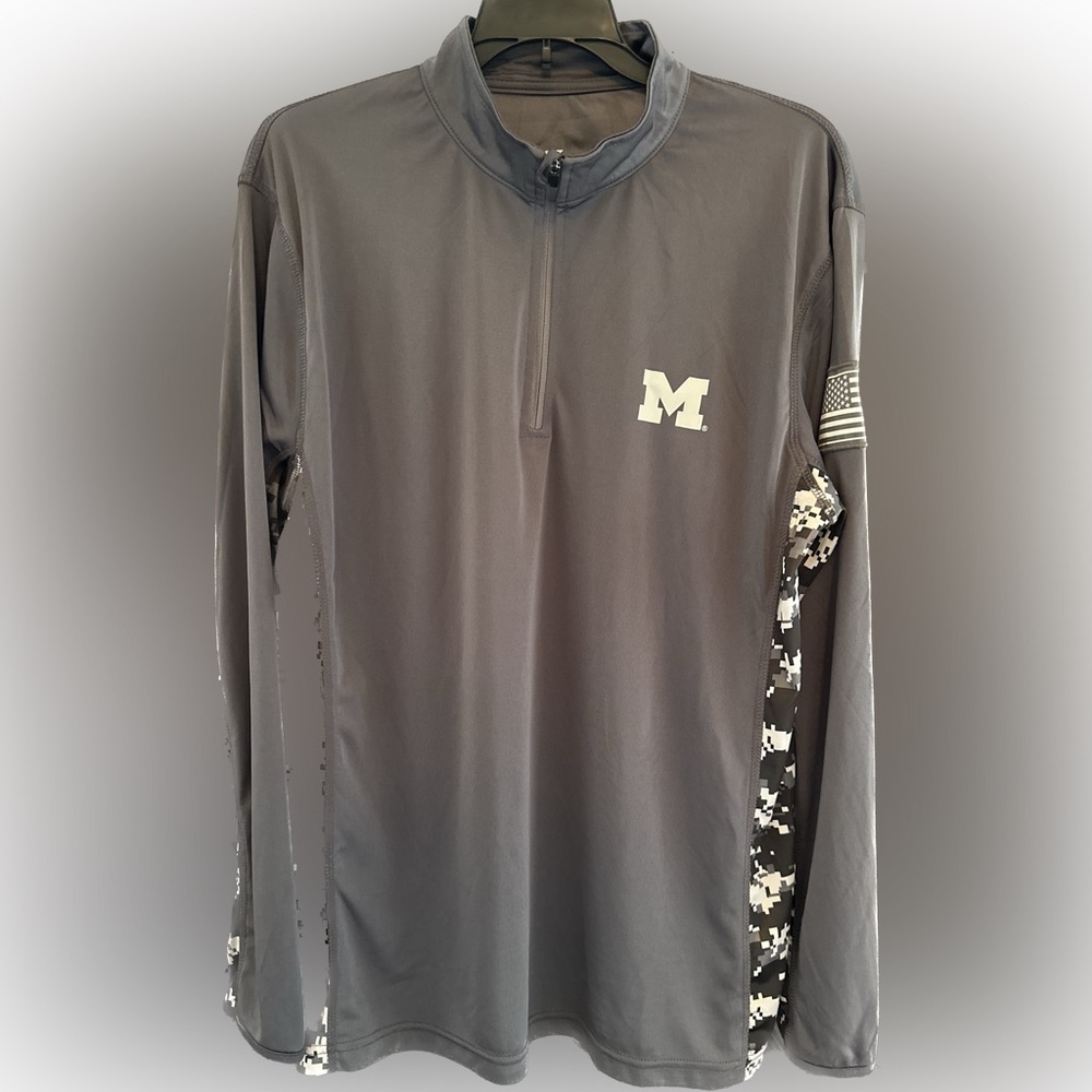 Michigan Colosseum OHT Military Appreciation Lightweight Quarter-Zip Pullover, L